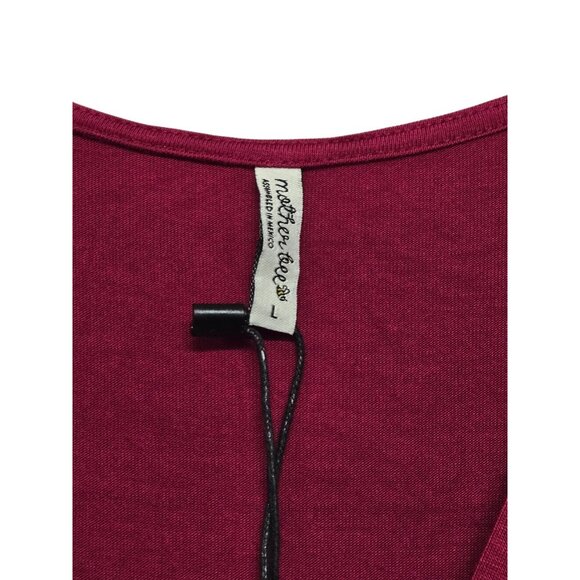 Mother Bee Maternity Maxi Dress Size Large Wine Surplice Neckline Elastic Waist - Picture 5 of 6